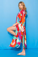 CANCUN GETAWAY SATIN MIDI KIMONO Flying Tomato