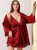 Seductive Blue & Black Lace Silky Lingerie Set - Sizes S to 5XL SelenaHuanStudio