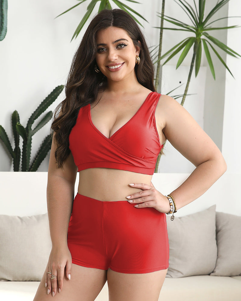 Built-in Bra Swim Romper SheCurve