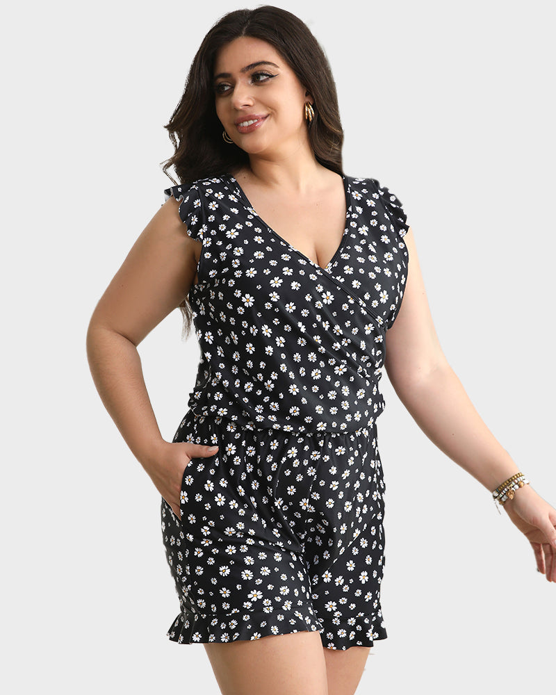 Built-in Bra Swim Romper SheCurve