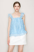 Sleeveless Linen Lace Top Bella Moda Latina