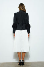 High Neck Long Sleeves Lace Blouse Top Bella Moda Latina