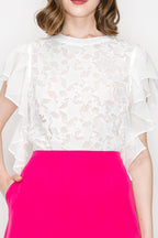Star Cutwork Butterfly Short Sleeve Top Bella Moda Latina