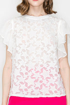 Star Cutwork Butterfly Short Sleeve Top Bella Moda Latina
