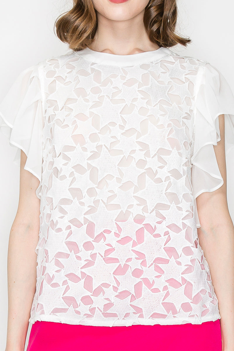 Star Cutwork Butterfly Short Sleeve Top Bella Moda Latina