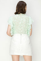 Star Cutwork Butterfly Short Sleeve Top Bella Moda Latina