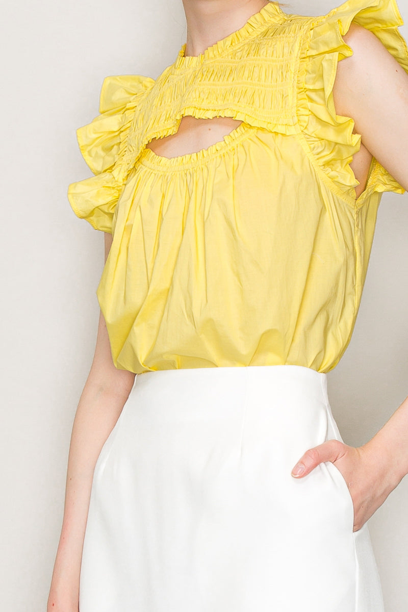 Cut out top with flutter sleeve Bella Moda Latina