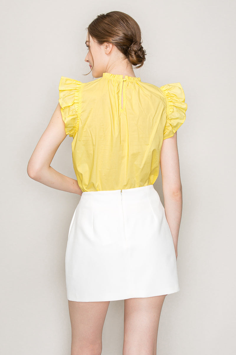Cut out top with flutter sleeve Bella Moda Latina