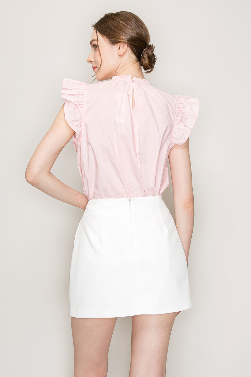 Cut out top with flutter sleeve Bella Moda Latina