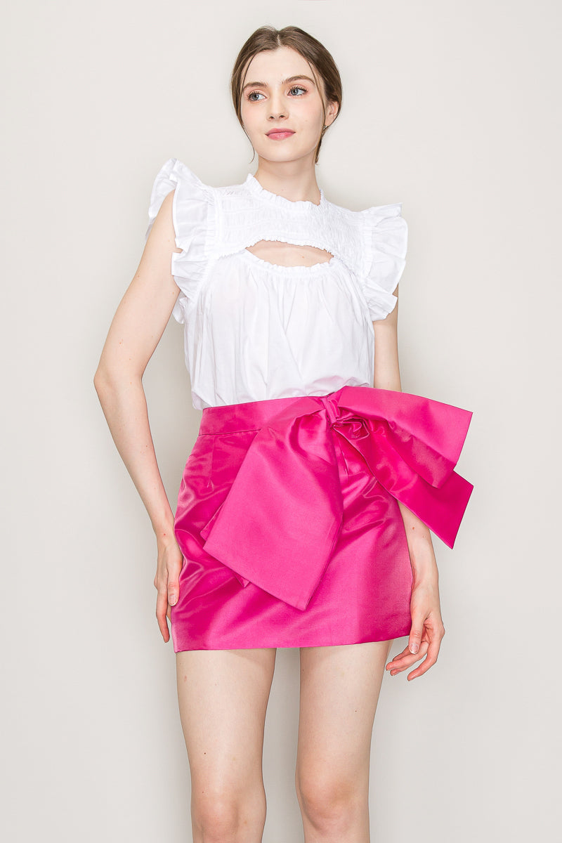 Cut out top with flutter sleeve Bella Moda Latina