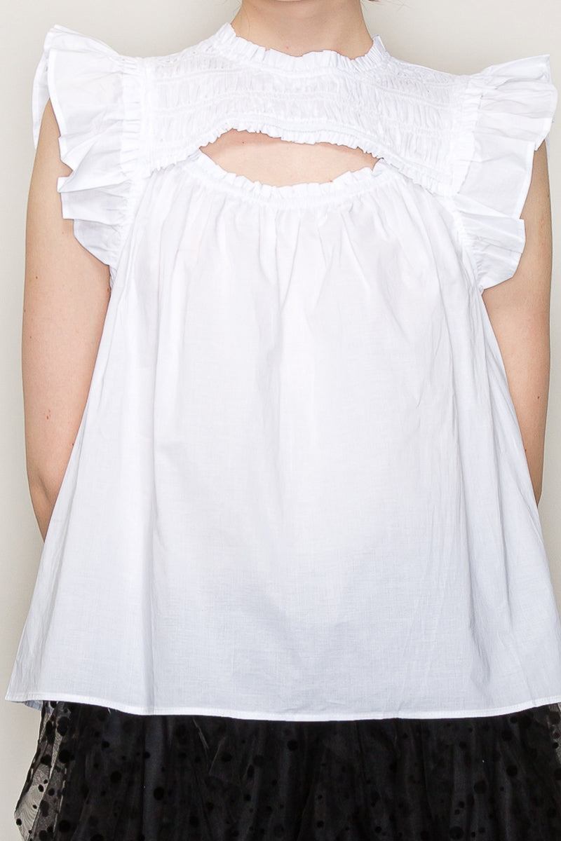 Cut out top with flutter sleeve Bella Moda Latina