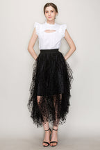Cut out top with flutter sleeve Bella Moda Latina