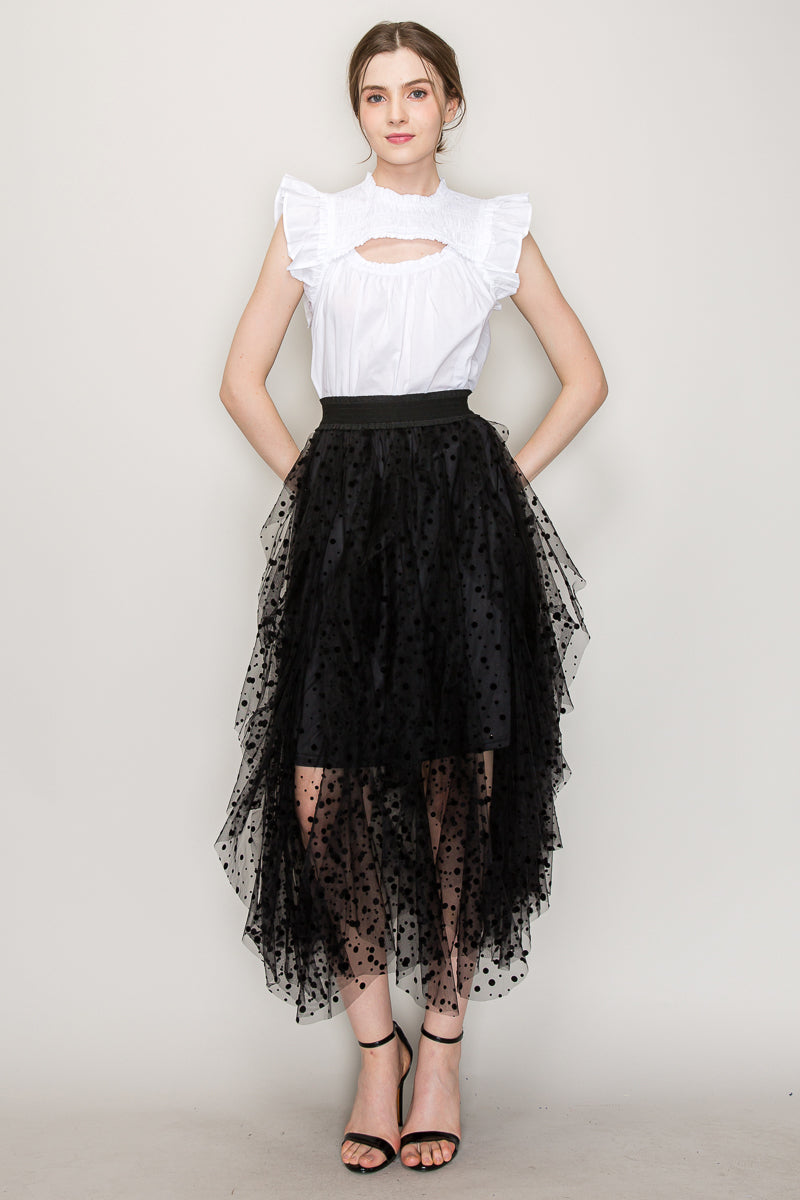 Cut out top with flutter sleeve Bella Moda Latina
