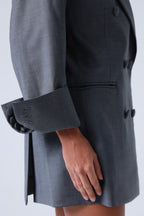 Grey Double-Breasted Virgin Wool Blazer | Sophia Blazer ETNA