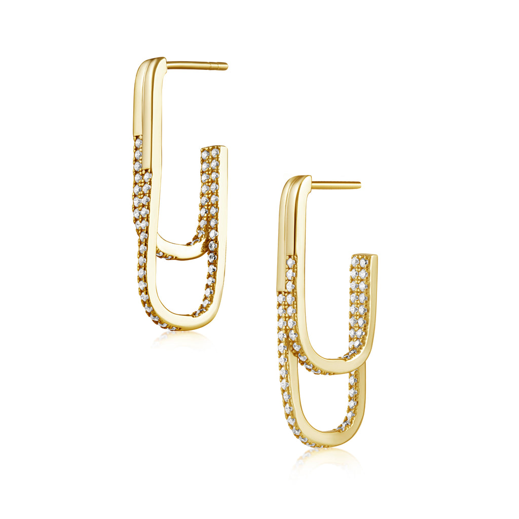 Jasmine Pave Double Hoop