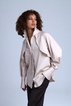 Diva Business Style Beige Organic Cotton Shirt ETNA