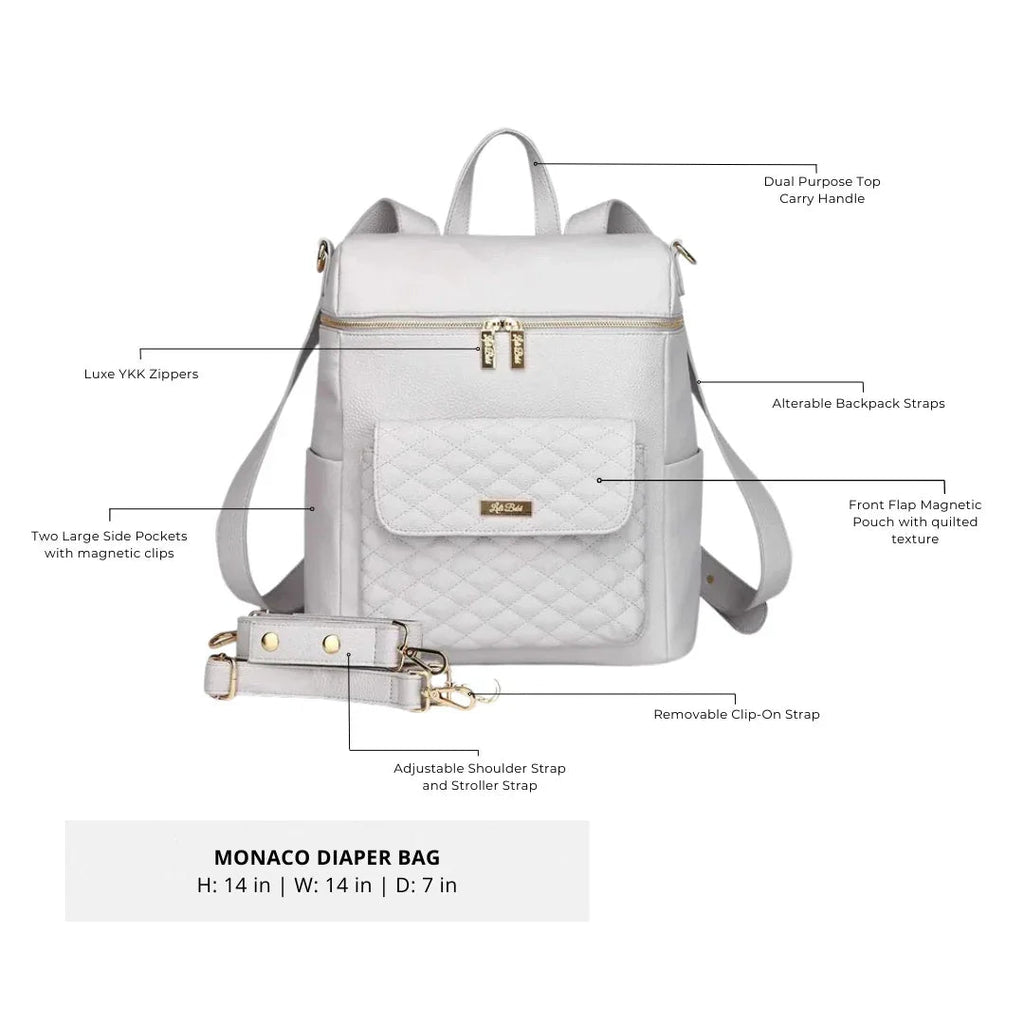 Signature Diaper Bag Stone Grey Luli Bebe