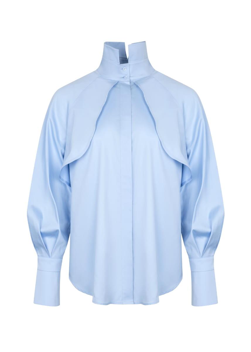 Diva Business Style Blue Organic Cotton Shirt