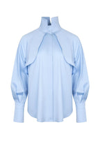 Diva Business Style Blue Organic Cotton Shirt ETNA