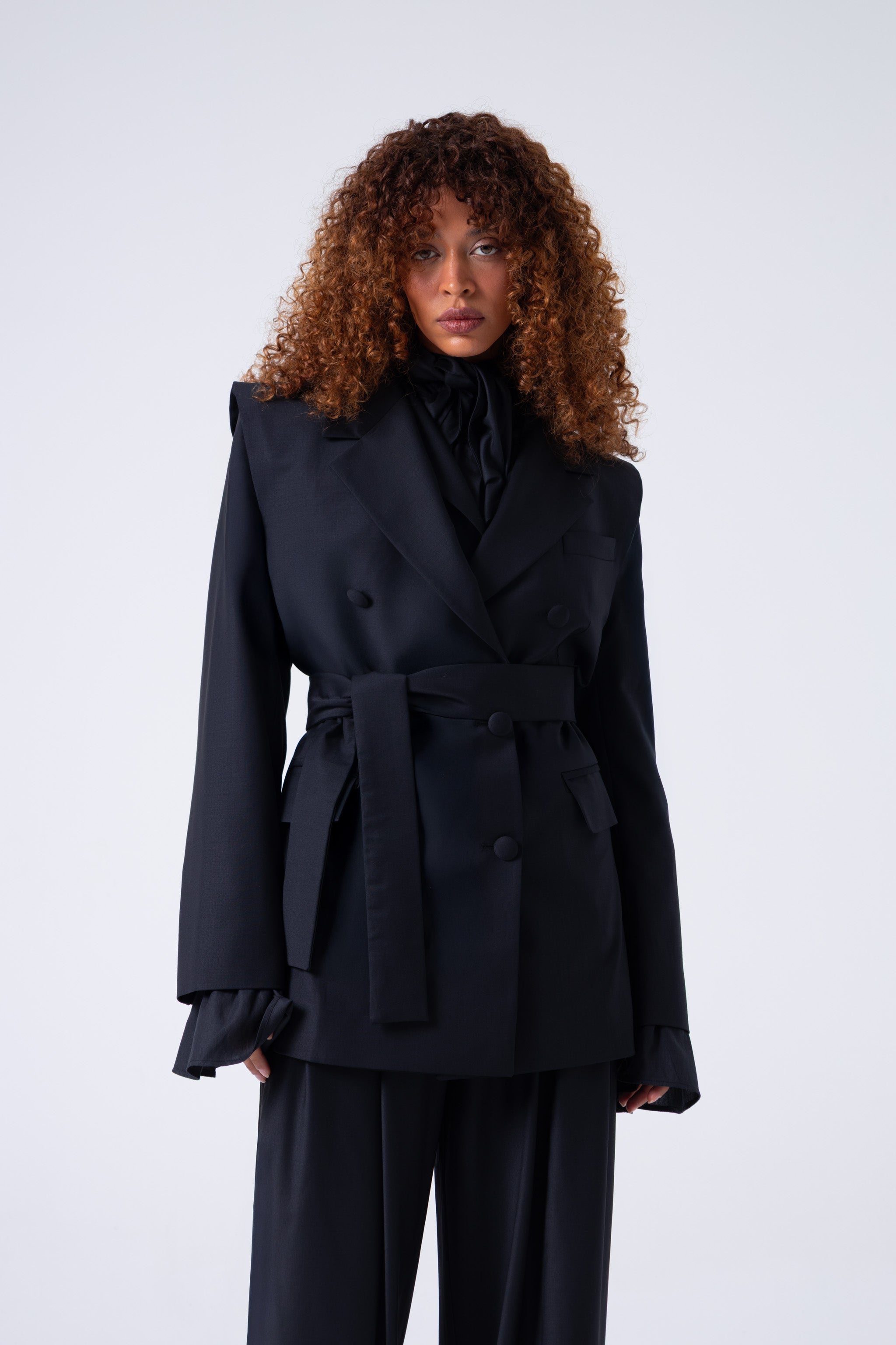 Broadway 3-Piece Liza Tailored Virgin Wool Suit in Deep Black ETNA