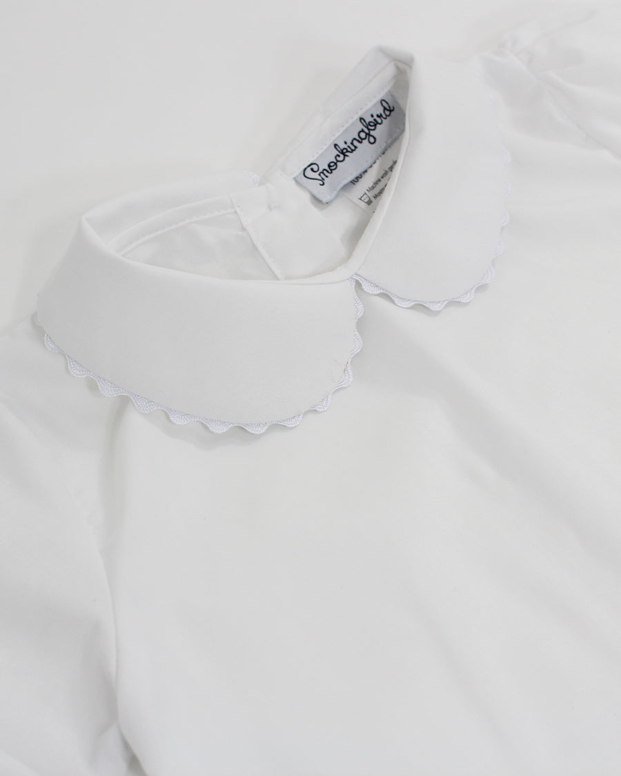 Girls Peter Pan Collar Long Sleeve Shirt Smockingbird