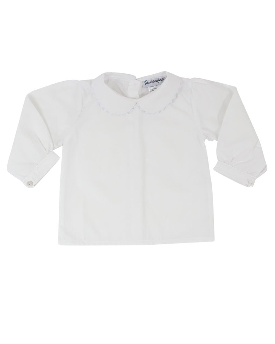 Girls Peter Pan Collar Long Sleeve Shirt Smockingbird