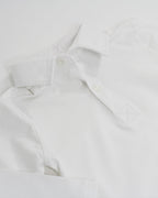 Plain White Polo Shirt with Long Sleeves Smockingbird