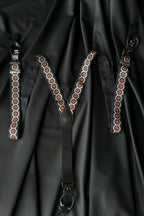 Sicily Lava Orange Floral Etna Patterned Silk Suspenders ETNA