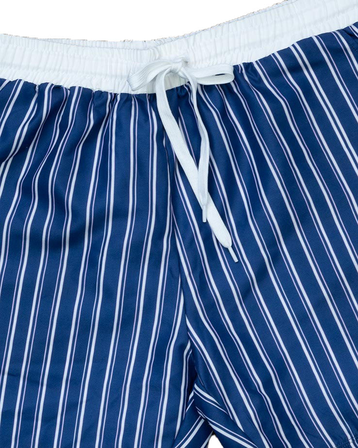 Navy Striped Mens Swim Trunks-FINAL SALE Smockingbird