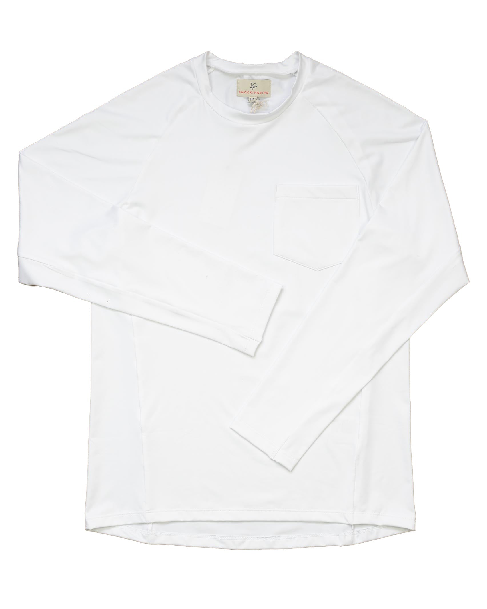 Rash Guard Long Sleeve for Men in White- FINAL SALE Smockingbird