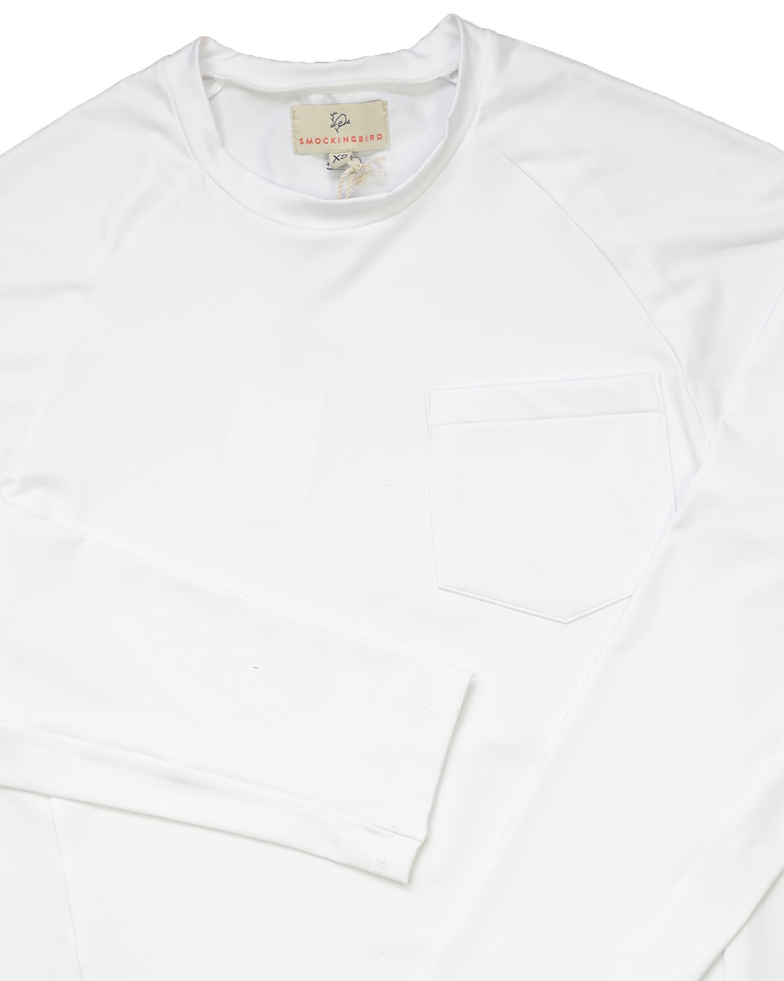 Rash Guard Long Sleeve for Men in White- FINAL SALE Smockingbird