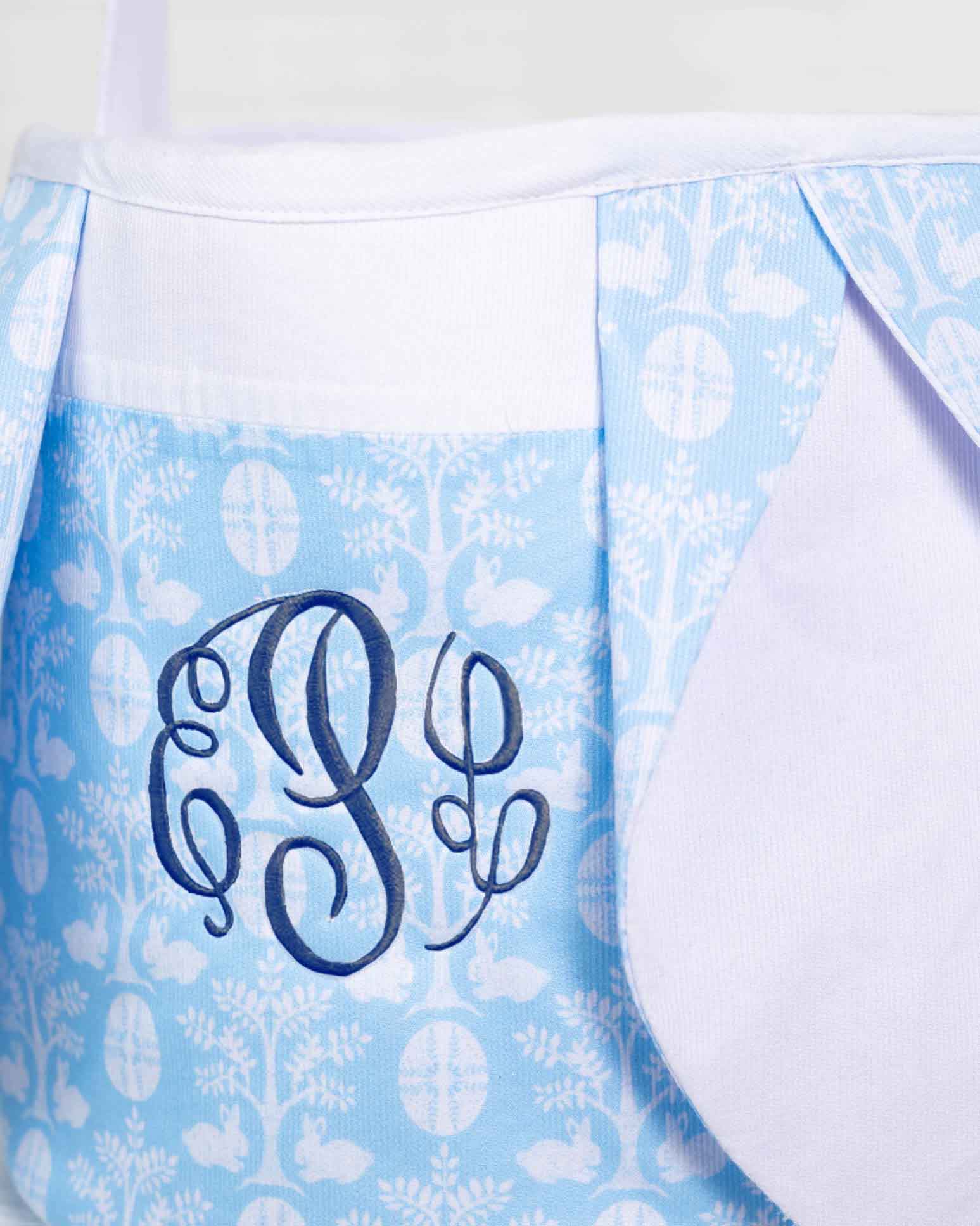 Easter Basket in Blue Bunny- FINAL SALE Smockingbird
