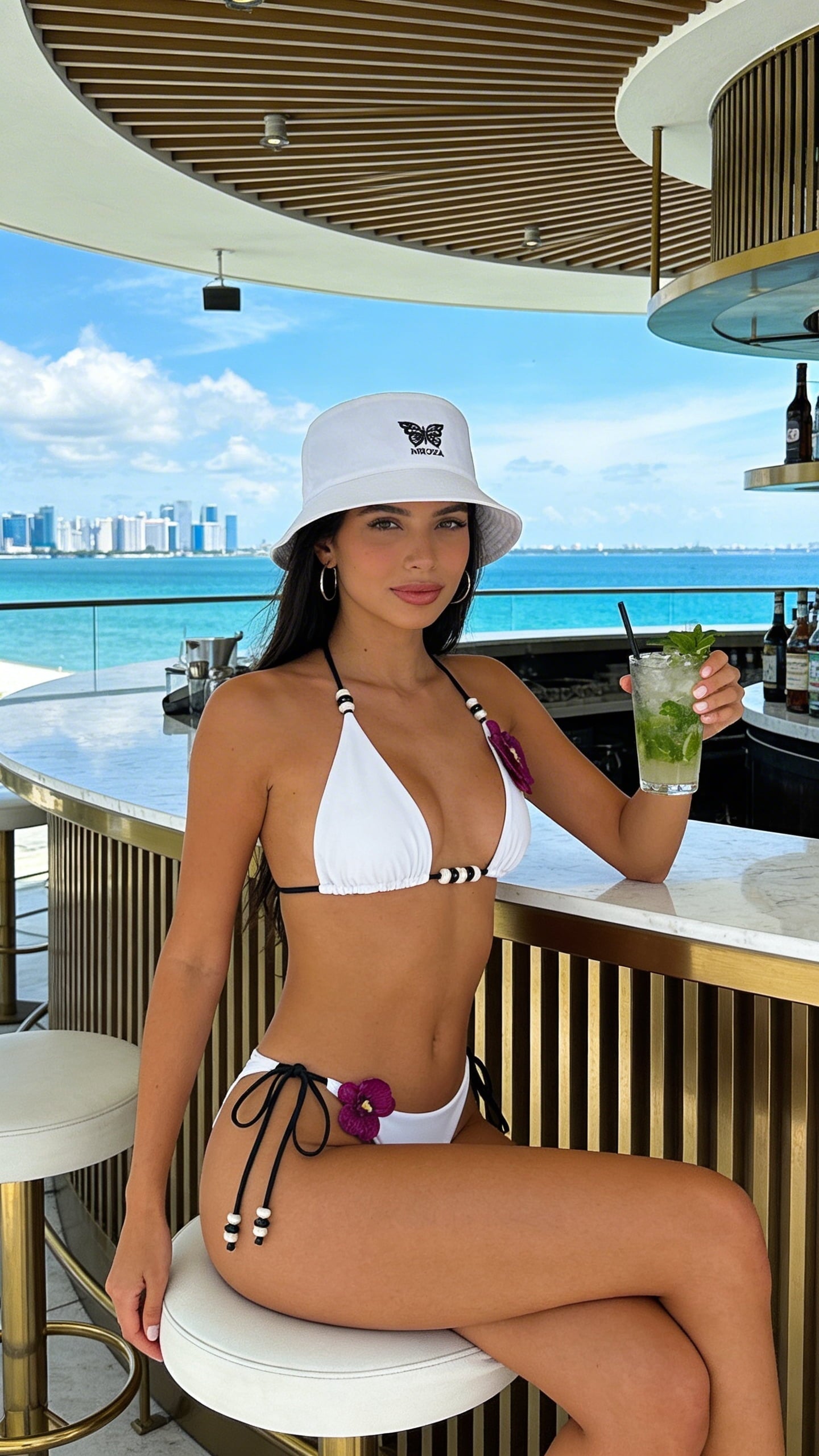 Black/White Nikoza Bucket Hat