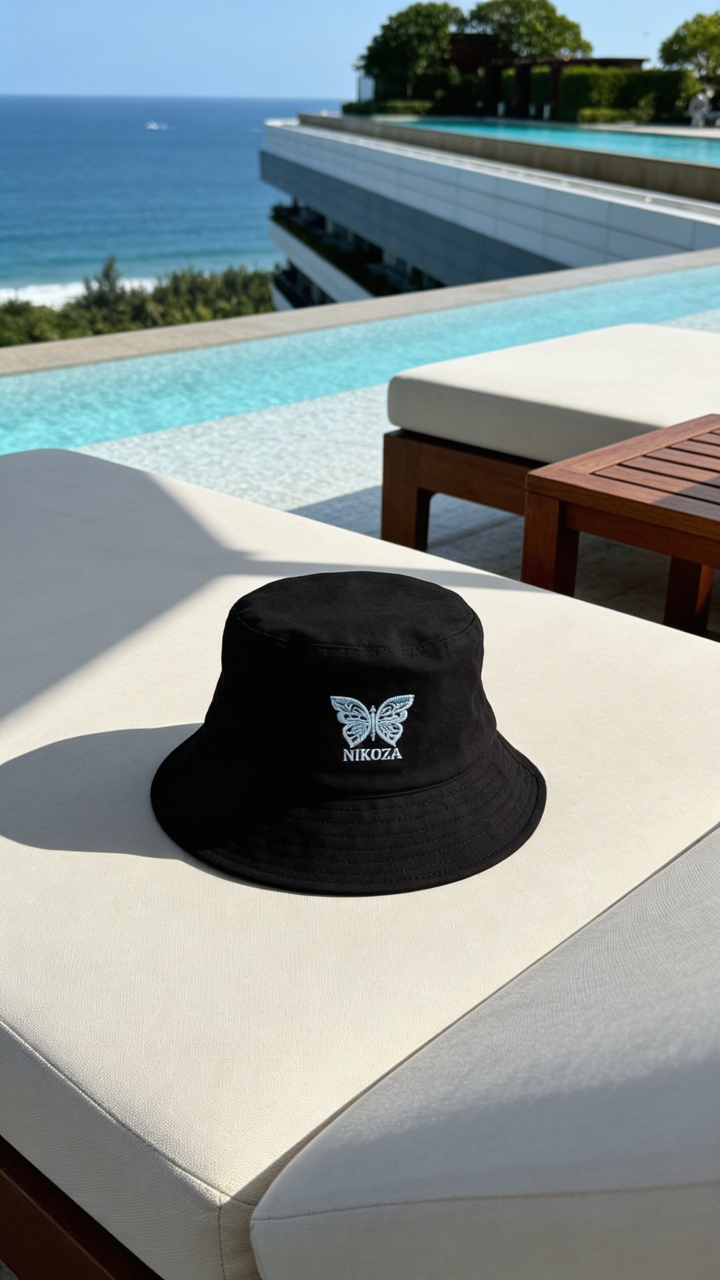 Black/White Nikoza Bucket Hat