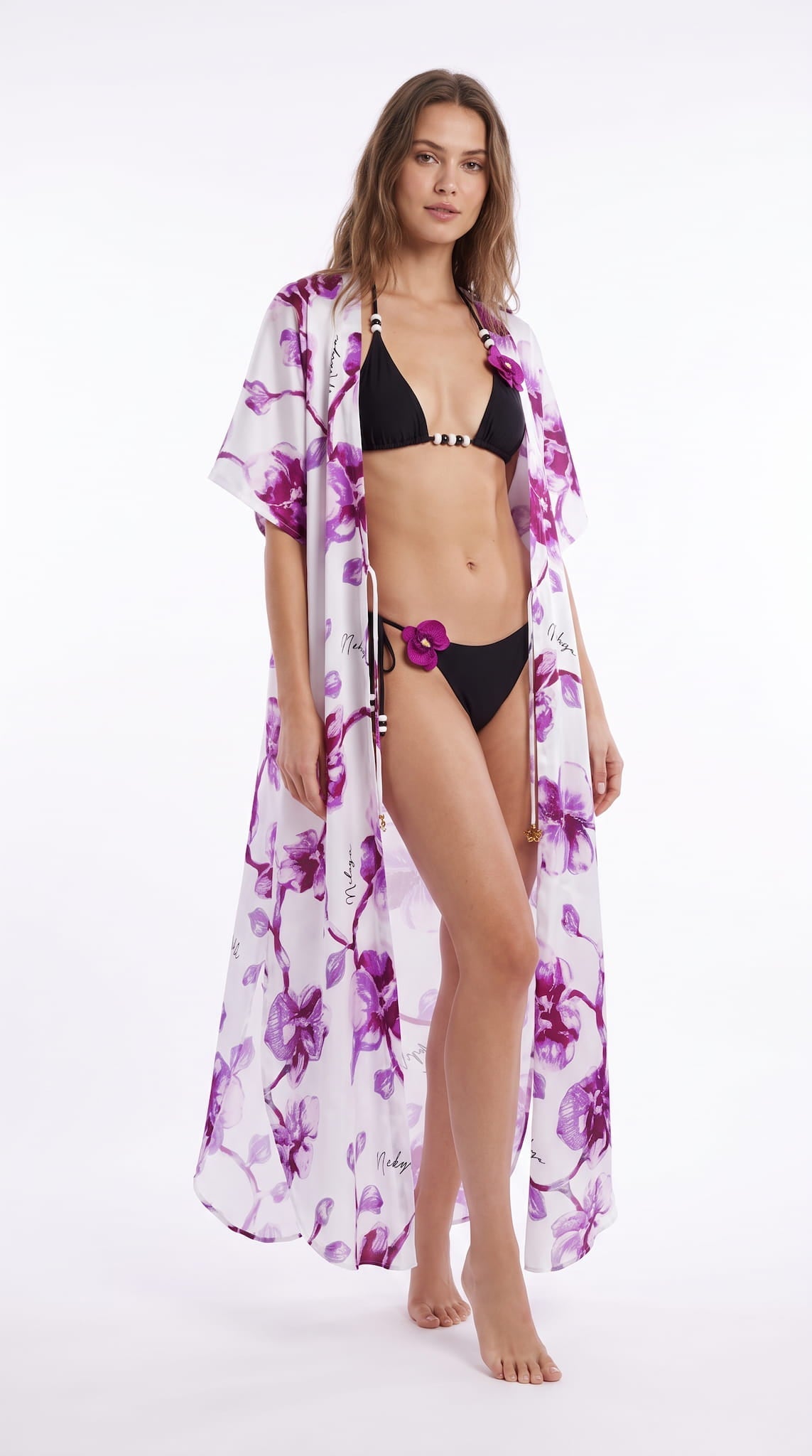 Miranda long cover up 100% Silk Satin
