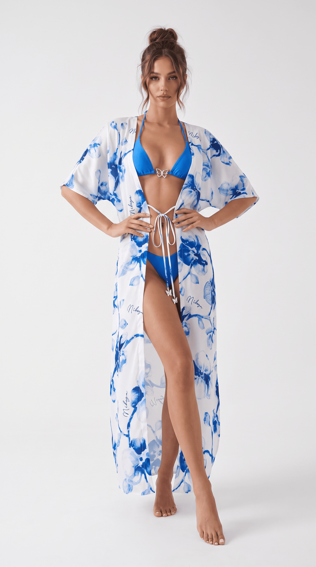 Miranda long cover up 100% Silk Satin