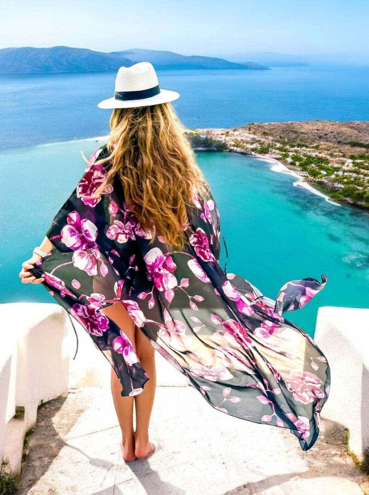 Miranda long cover up 100% Silk Satin