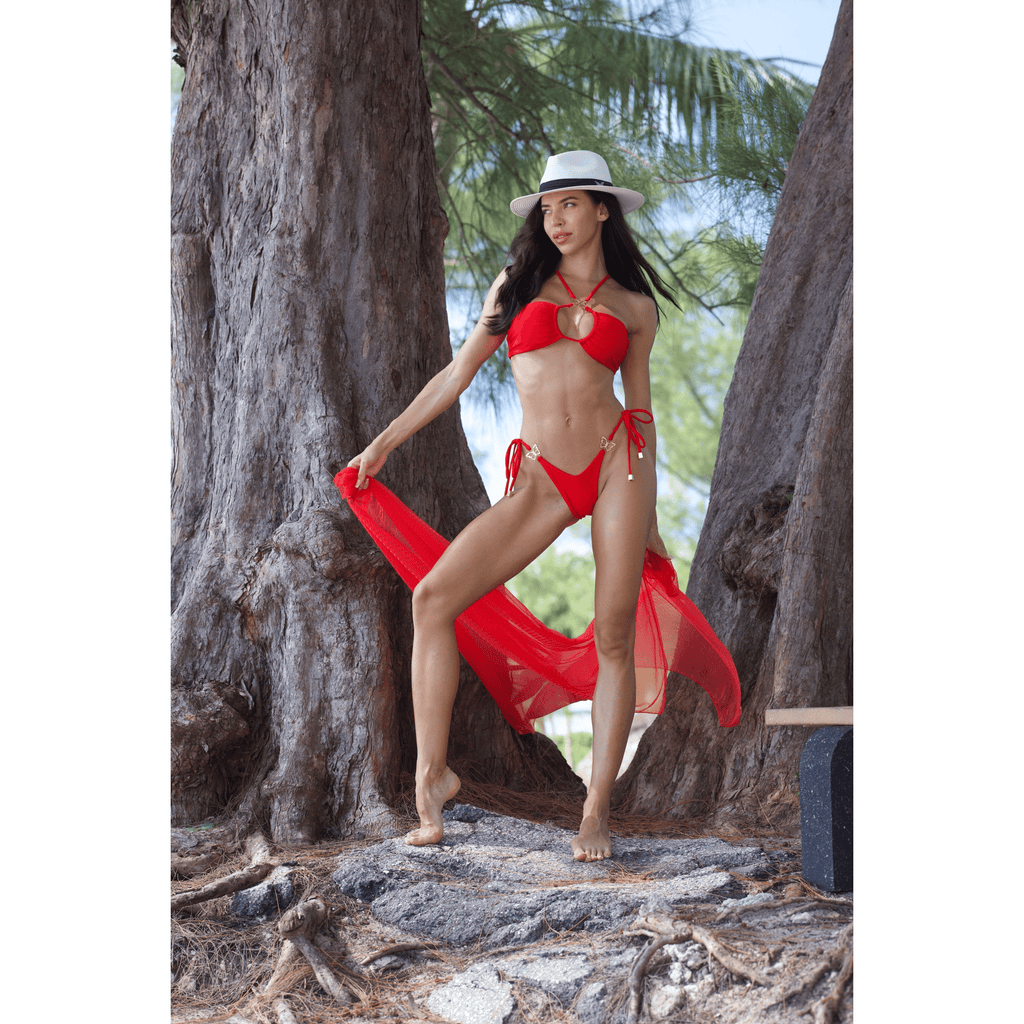 Camila Red Bikini Top
