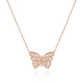 .925 Silver Papillon Butterfly Women's Necklace Jewelry NIKOZA
