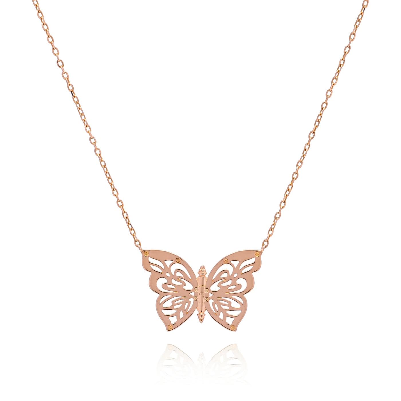 .925 Silver Papillon Butterfly Women's Necklace Jewelry NIKOZA