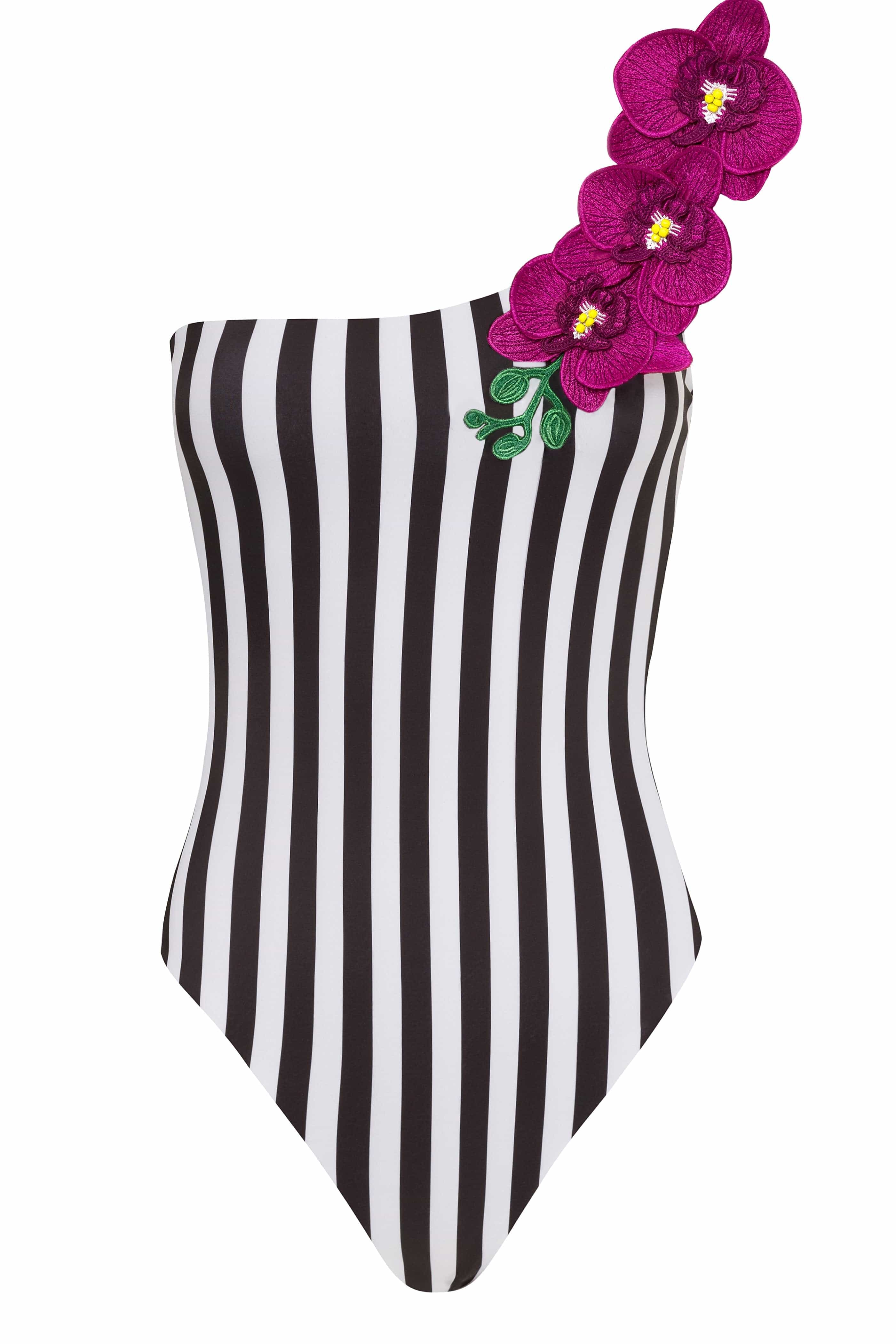 Vanda - Black One Shoulder Style Swimsuit NIKOZA
