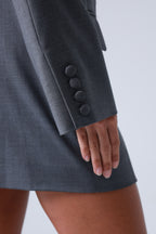 Grey Double-Breasted Virgin Wool Blazer | Sophia Blazer ETNA