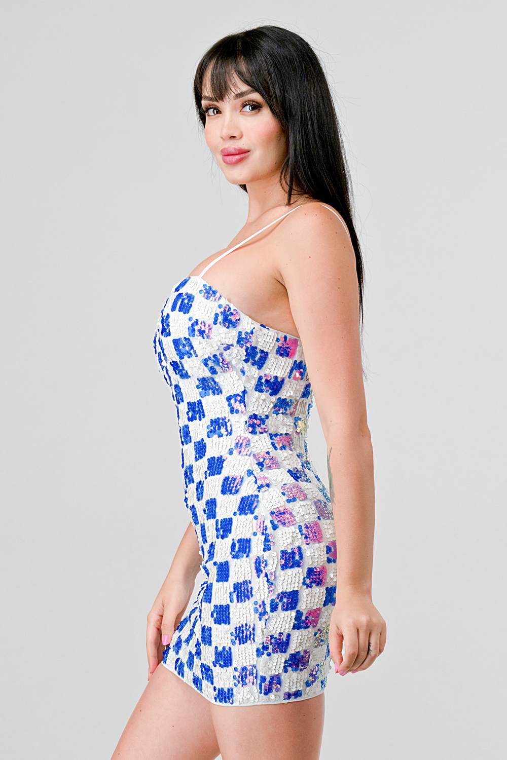 LUXE CHECK PATTERN SEQUINS Bella Moda Latina