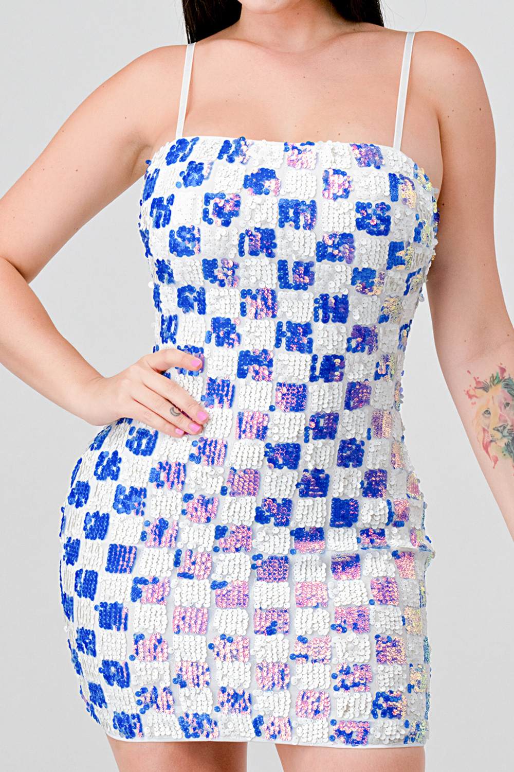 LUXE CHECK PATTERN SEQUINS Bella Moda Latina