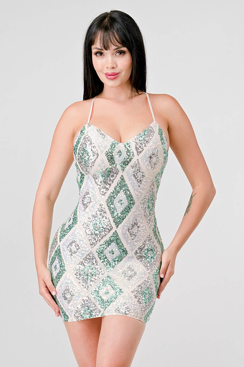 DIAMOND PATTERN DRAWSTRING Bella Moda Latina
