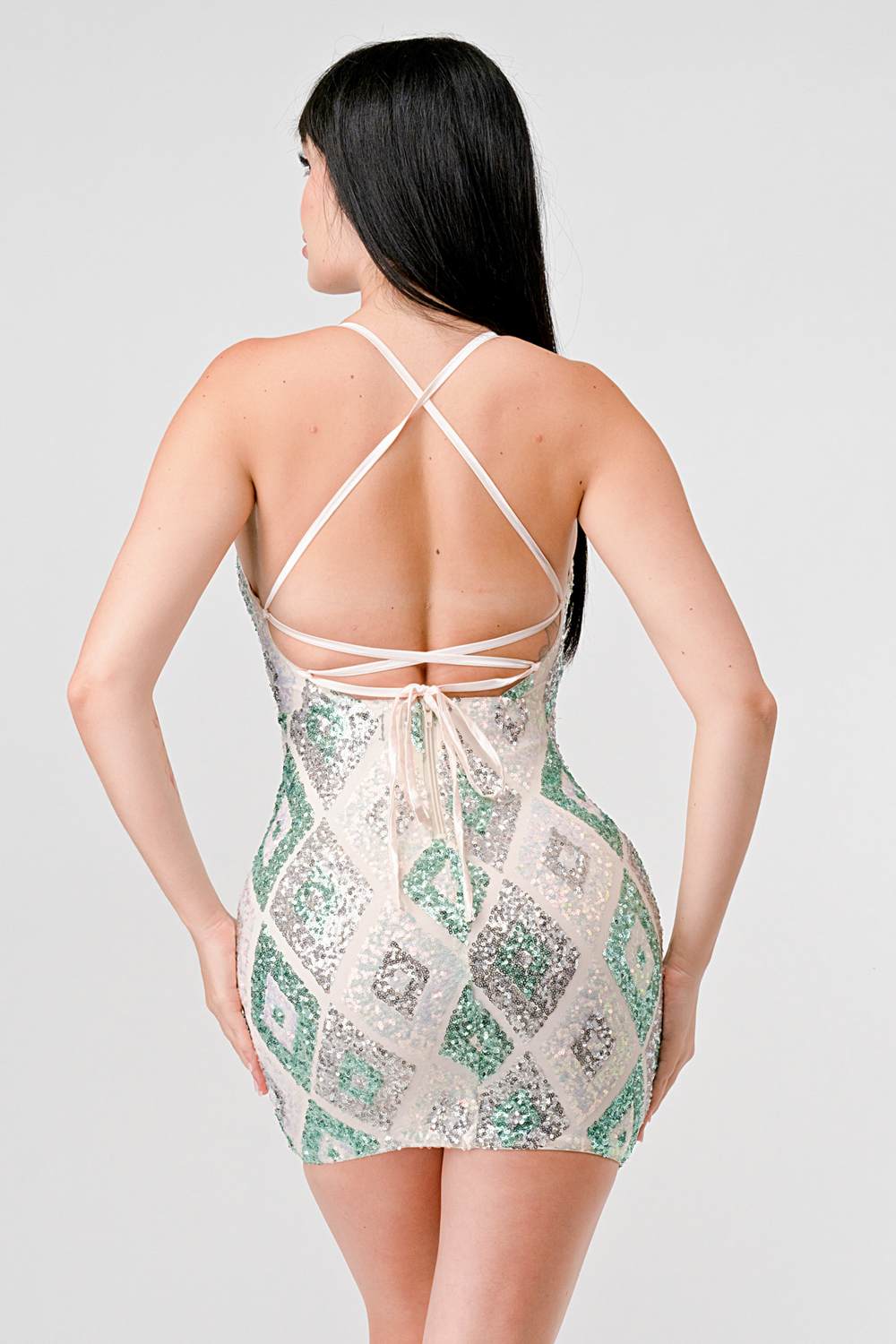 DIAMOND PATTERN DRAWSTRING Bella Moda Latina