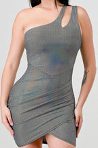 HOLOGRAM METALLIC KNIT ONE SHOULDER Bella Moda Latina