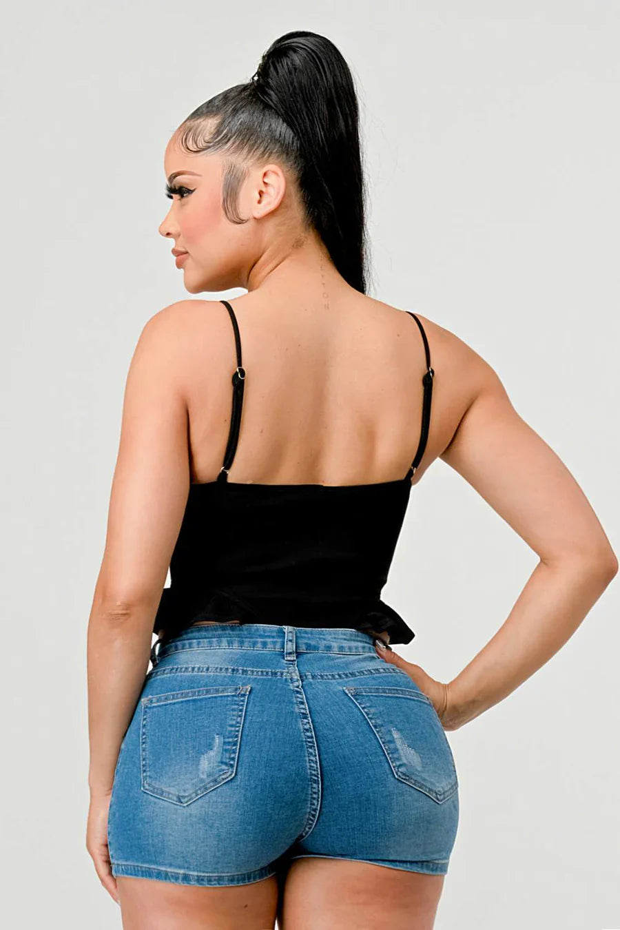 SUPER SOFT SCUBA SIDE FRILLED CAMI BODYSUIT Bella Moda Latina