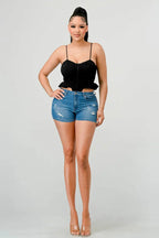 SUPER SOFT SCUBA SIDE FRILLED CAMI BODYSUIT Bella Moda Latina