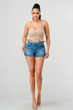 SUPER SOFT SCUBA SIDE FRILLED CAMI BODYSUIT Bella Moda Latina